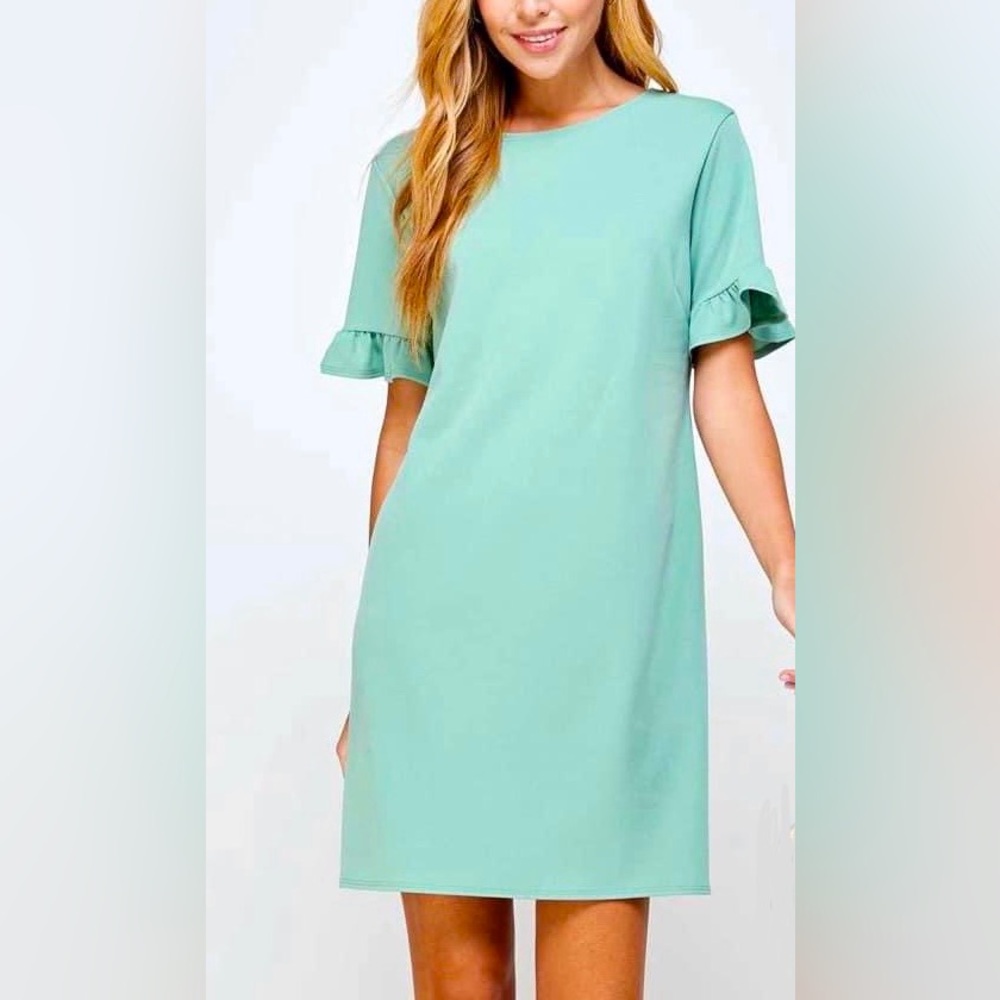 Ruffled Sleeves Dress